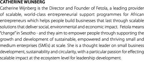 Catherine Wijnberg Catherine Wijnberg is the Director and Founder of Fetola, a leading provider of scalable, world cl...