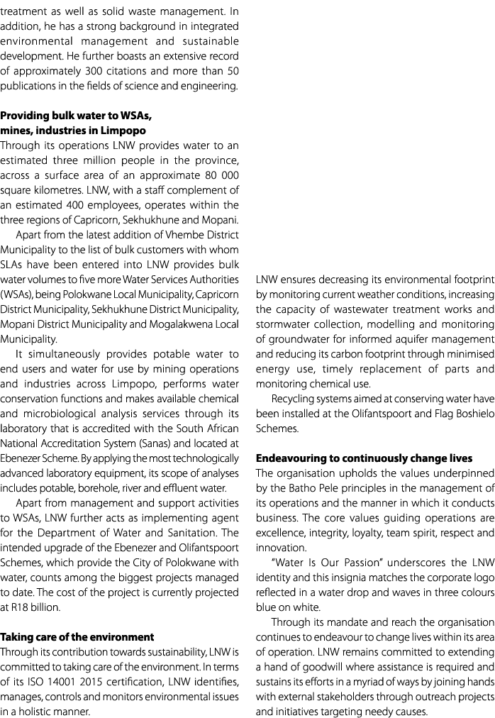 treatment as well as solid waste management. In addition, he has a strong background in integrated environmental mana...