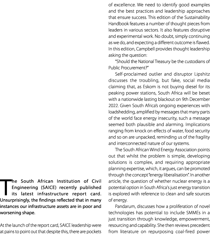 The South African Institution of Civil Engineering (SAICE) recently published its latest infrastructure report card. ...