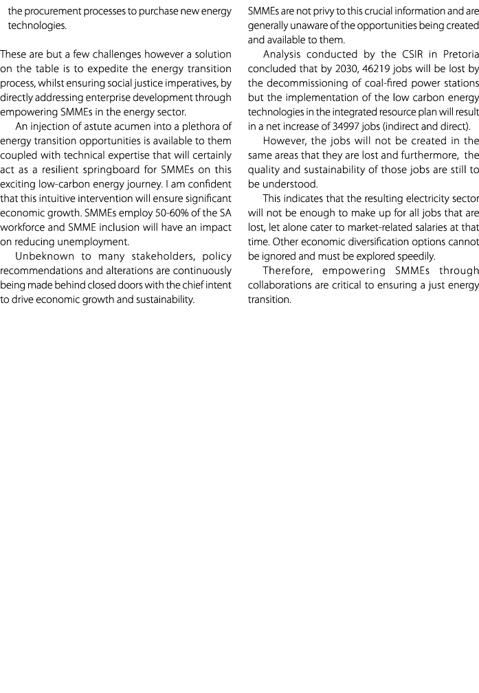 the procurement processes to purchase new energy technologies. These are but a few challenges however a solution on t...