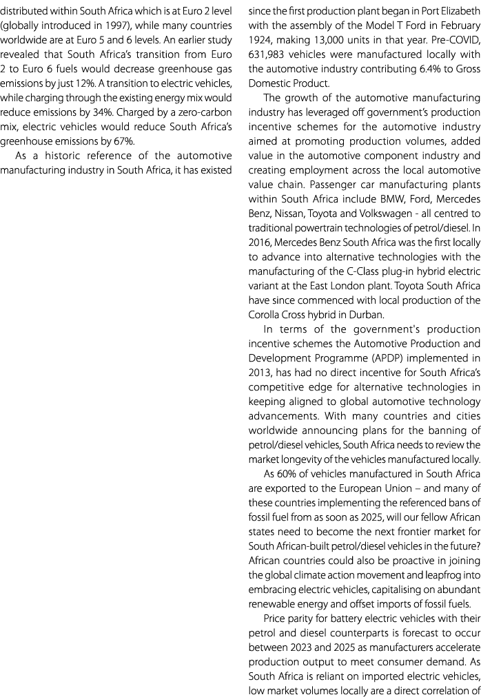 distributed within South Africa which is at Euro 2 level (globally introduced in 1997), while many countries worldwid...