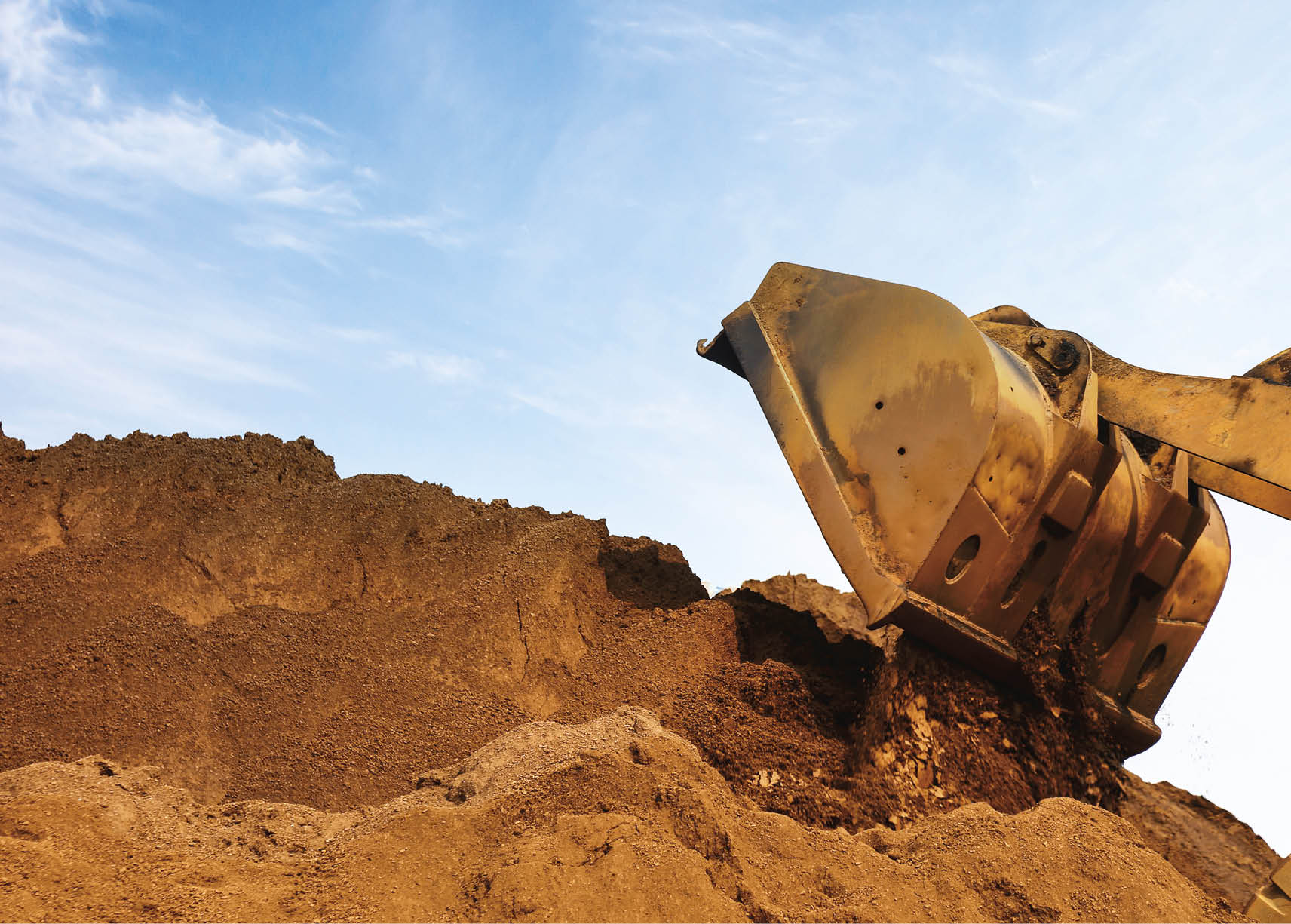 Close-up of a construction site excavator