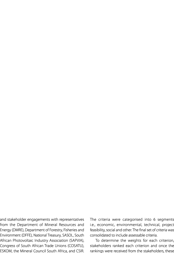 and stakeholder engagements with representatives from the Department of Mineral Resources and Energy (DMRE), Departme...