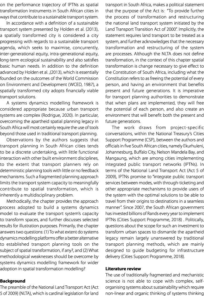 on the performance trajectory of IPTNs as spatial transformation instruments in South African cities in ways that con...