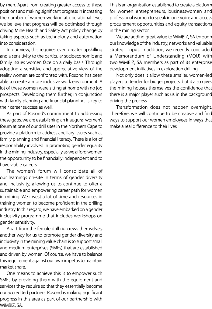 by men. Apart from creating greater access to these positions and making significant progress in increasing the numbe...