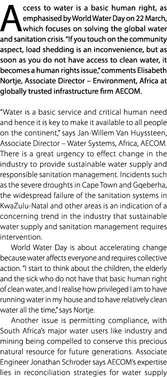 Access to water is a basic human right, as emphasised by World Water Day on 22 March, which focuses on solving the gl...
