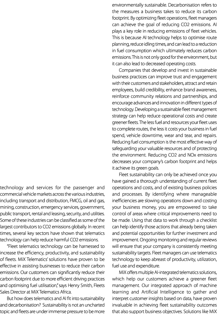 technology and services for the passenger and commercial vehicle markets across the various industries, including tra...