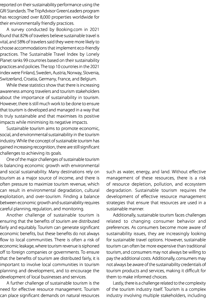 reported on their sustainability performance using the GRI Standards. The TripAdvisor GreenLeaders program has recogn...