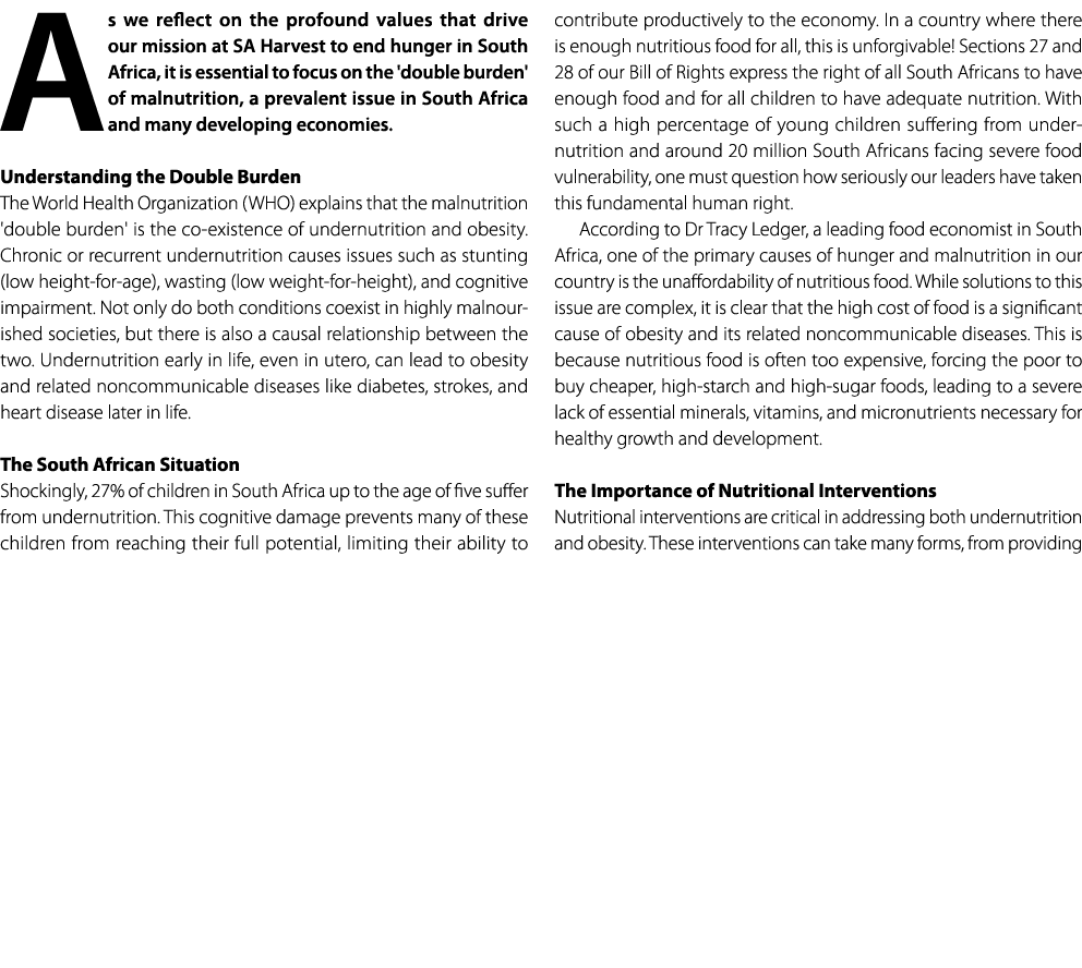 As we reflect on the profound values that drive our mission at SA Harvest to end hunger in South Africa, it is essent...