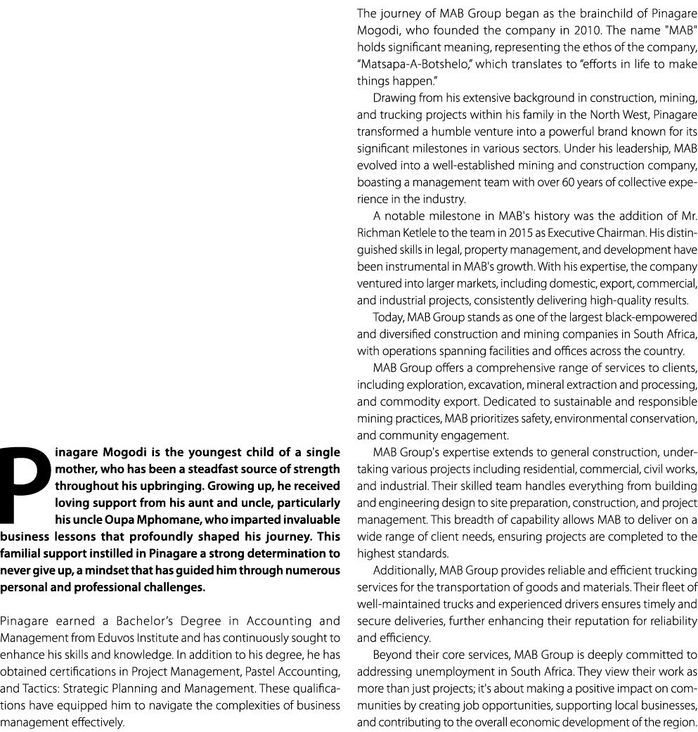 Pinagare Mogodi is the youngest child of a single mother, who has been a steadfast source of strength throughout his ...