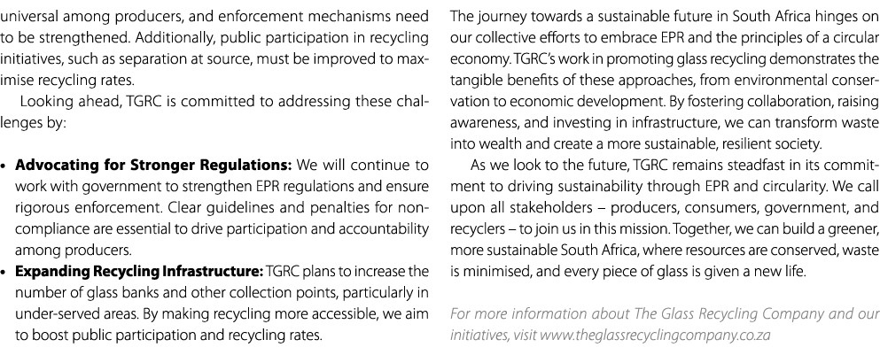 universal among producers, and enforcement mechanisms need to be strengthened. Additionally, public participation in ...