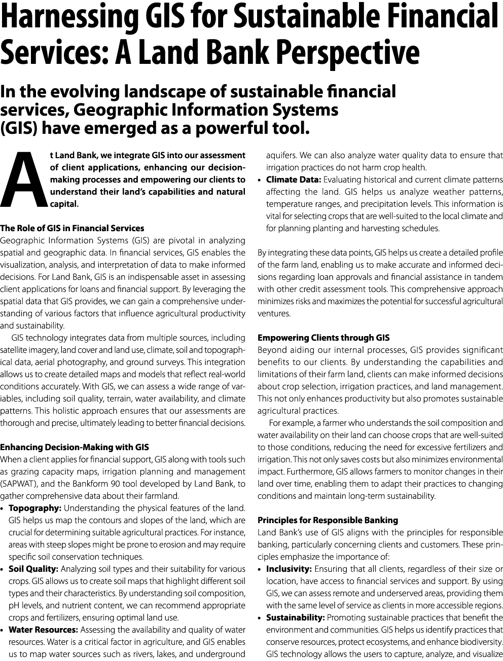 Harnessing GIS for Sustainable Financial Services: A Land Bank Perspective In the evolving landscape of sustainable f...