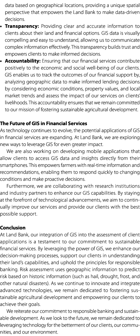 data based on geographical locations, providing a unique spatial perspective that empowers the Land Bank to make data...