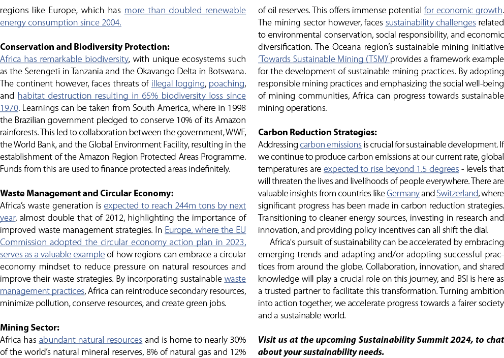 regions like Europe, which has more than doubled renewable energy consumption since 2004. Conservation and Biodiversi...