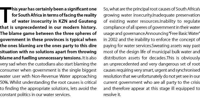 This year has certainly been a significant one for South Africa in terms of facing the reality of water insecurity in...