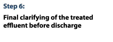 Step 6: Final clarifying of the treated effluent before discharge