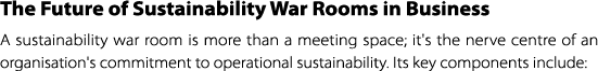The Future of Sustainability War Rooms in Business A sustainability war room is more than a meeting space; it's the n...