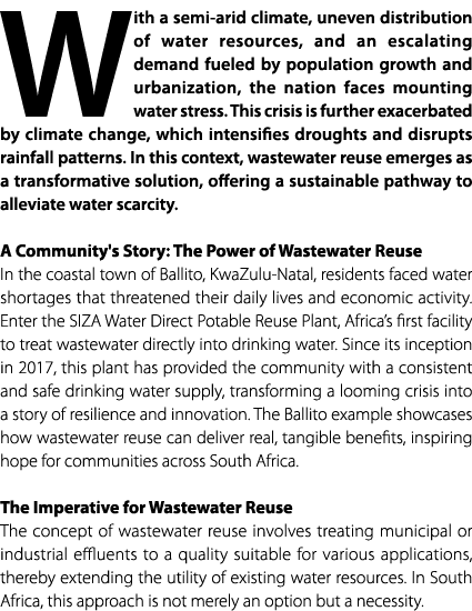 With a semi arid climate, uneven distribution of water resources, and an escalating demand fueled by population growt...