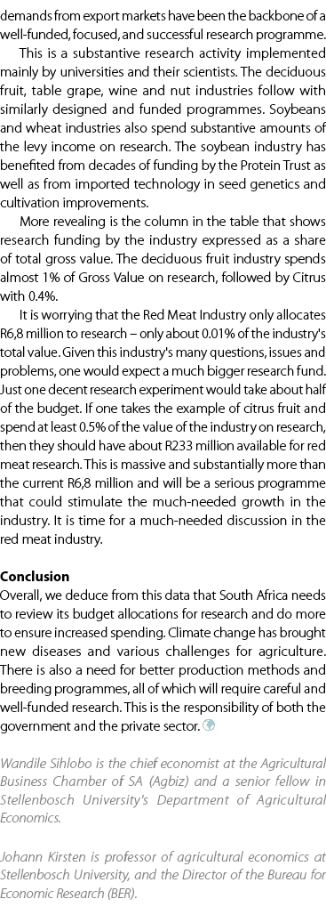 demands from export markets have been the backbone of a well funded, focused, and successful research programme. This...