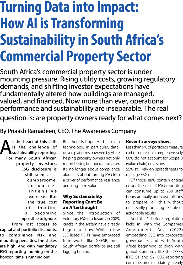 Turning Data into Impact: How AI is Transforming Sustainability in South Africa’s Commercial Property Sector South Af...