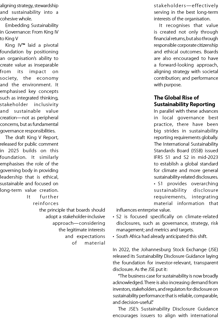 aligning strategy, stewardship and sustainability into a cohesive whole. Embedding Sustainability in Governance: From...