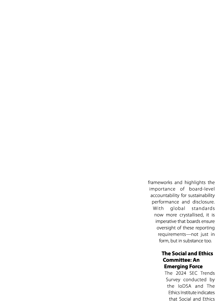 frameworks and highlights the importance of board level accountability for sustainability performance and disclosure....