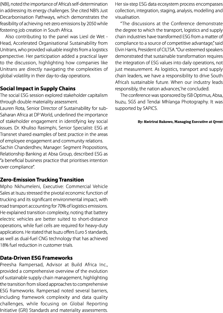 (NBI), noted the importance of Africa’s self determination in addressing its energy challenges. She cited NBI’s Just ...