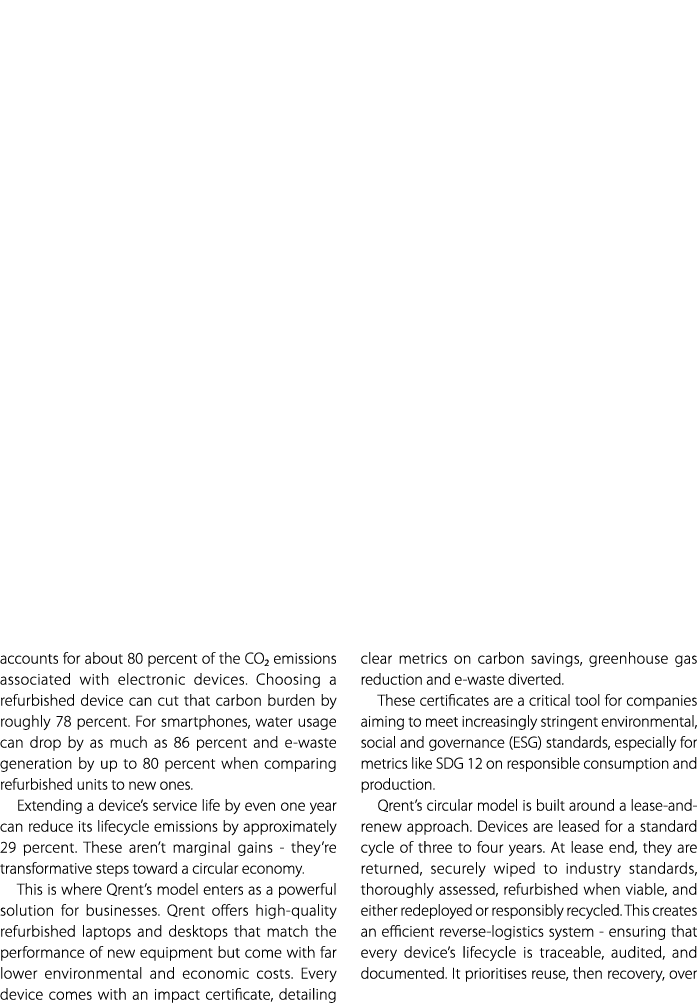 accounts for about 80 percent of the CO₂ emissions associated with electronic devices. Choosing a refurbished device ...