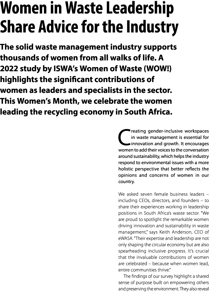 Women in Waste Leadership Share Advice for the Industry The solid waste management industry supports thousands of wom...