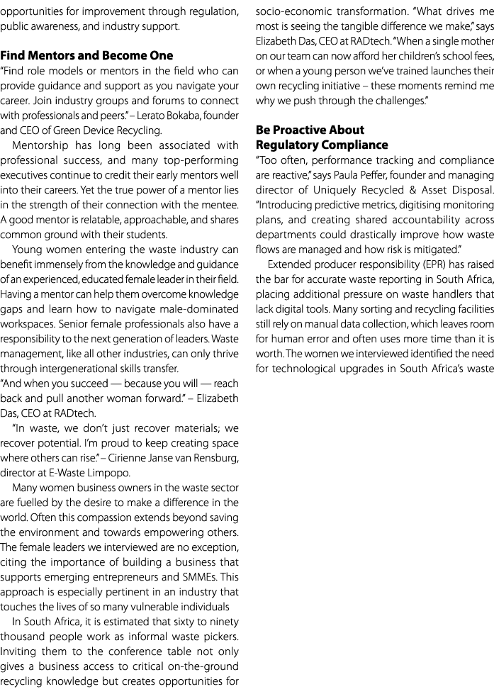 opportunities for improvement through regulation, public awareness, and industry support. Find Mentors and Become One...