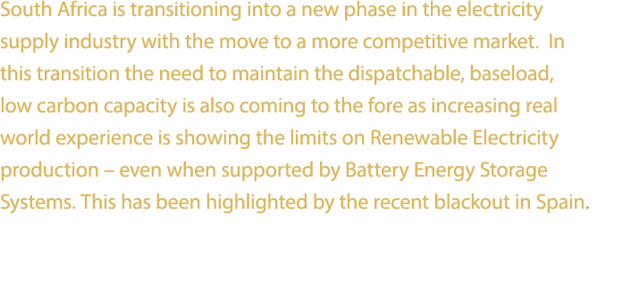 South Africa is transitioning into a new phase in the electricity supply industry with the move to a more competitive...
