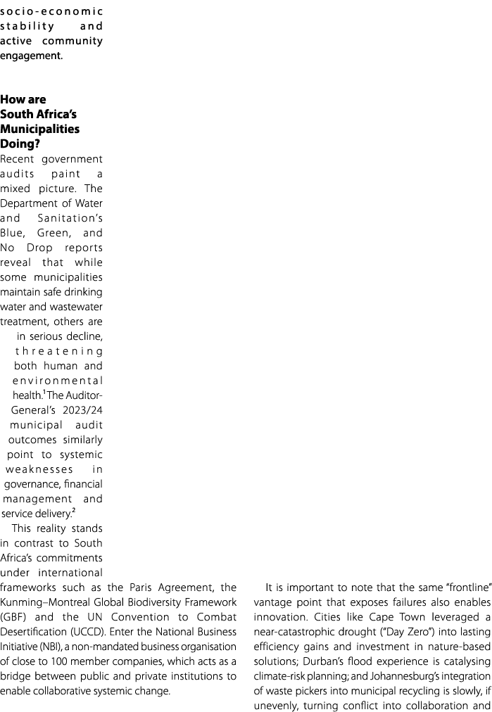 socio economic stability and active community engagement. How are South Africa’s Municipalities Doing? Recent governm...