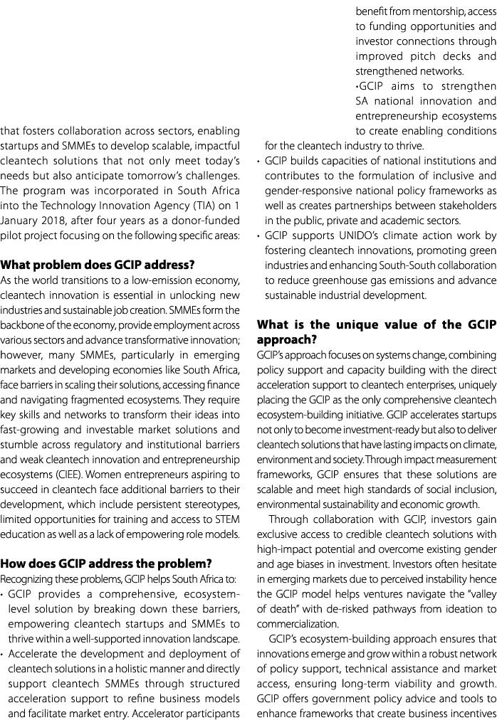 that fosters collaboration across sectors, enabling startups and SMMEs to develop scalable, impactful cleantech solut...
