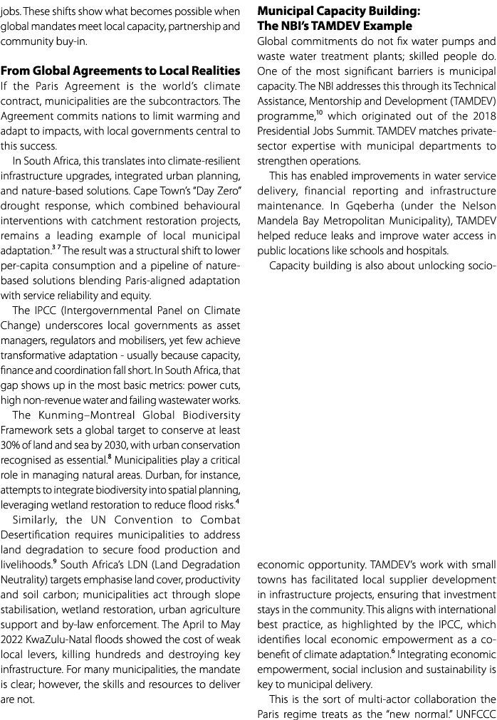 jobs. These shifts show what becomes possible when global mandates meet local capacity, partnership and community buy...