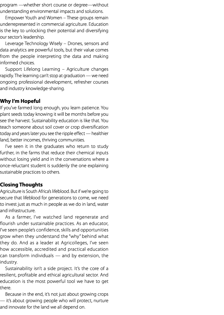 program —whether short course or degree—without understanding environmental impacts and solutions. Empower Youth and ...