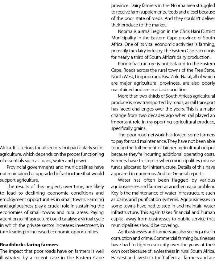 Africa. It is serious for all sectors, but particularly so for agriculture, which depends on the proper functioning o...
