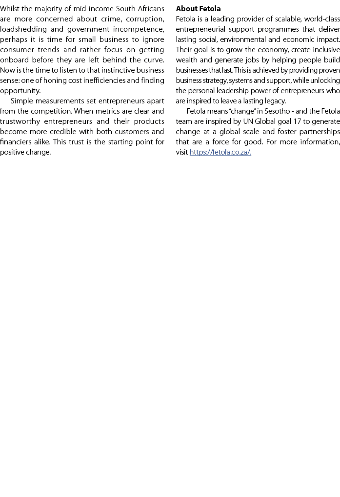 Whilst the majority of mid income South Africans are more concerned about crime, corruption, loadshedding and governm...