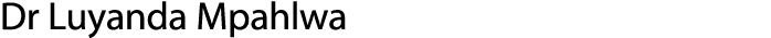 Dr Luyanda Mpahlwa
