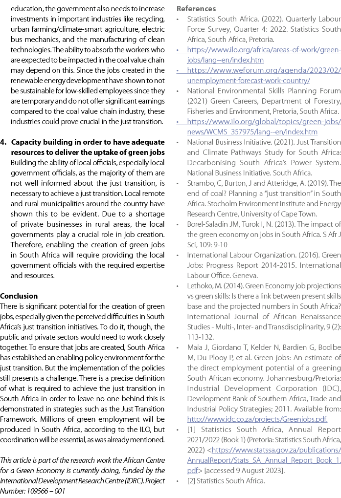 education, the government also needs to increase investments in important industries like recycling, urban farming/cl...