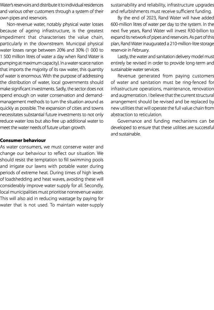 Water’s reservoirs and distribute it to individual residences and various other customers through a system of their o...