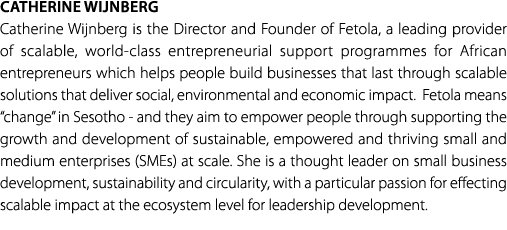 Catherine Wijnberg Catherine Wijnberg is the Director and Founder of Fetola, a leading provider of scalable, world cl...