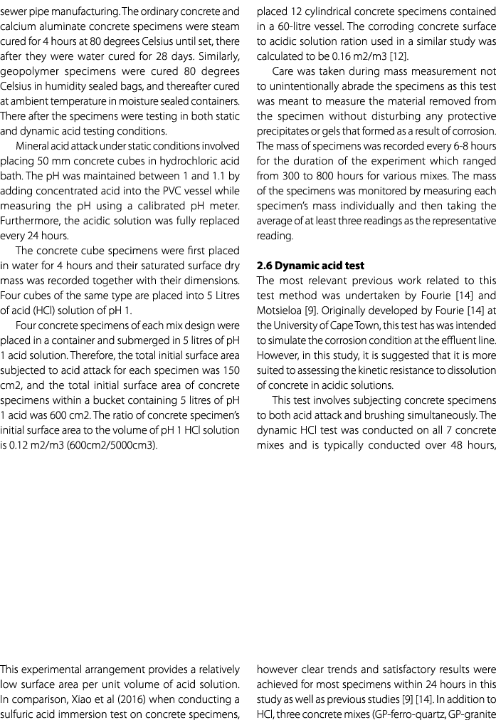 sewer pipe manufacturing. The ordinary concrete and calcium aluminate concrete specimens were steam cured for 4 hours...