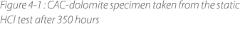 Figure 4‑1 : CAC dolomite specimen taken from the static HCl test after 350 hours 