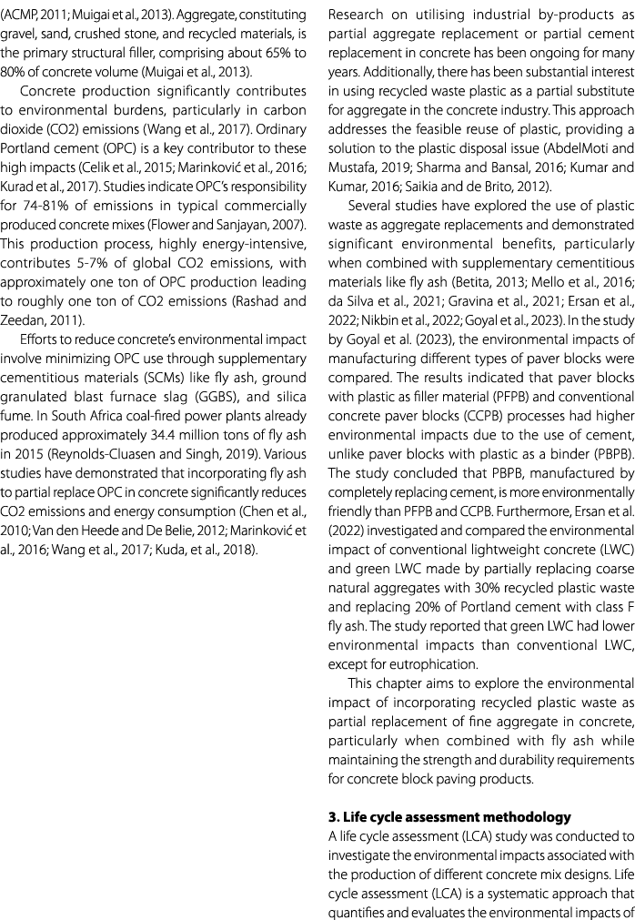 (ACMP, 2011; Muigai et al., 2013). Aggregate, constituting gravel, sand, crushed stone, and recycled materials, is th...