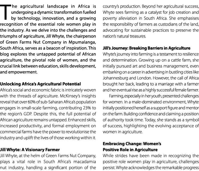 T he agricultural landscape in Africa is undergoing a dynamic transformation fuelled by technology, innovation, and a...