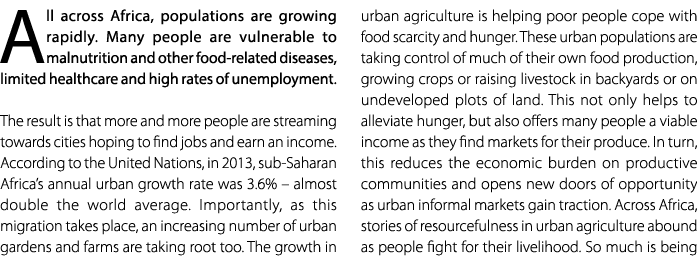 All across Africa, populations are growing rapidly. Many people are vulnerable to malnutrition and other food related...