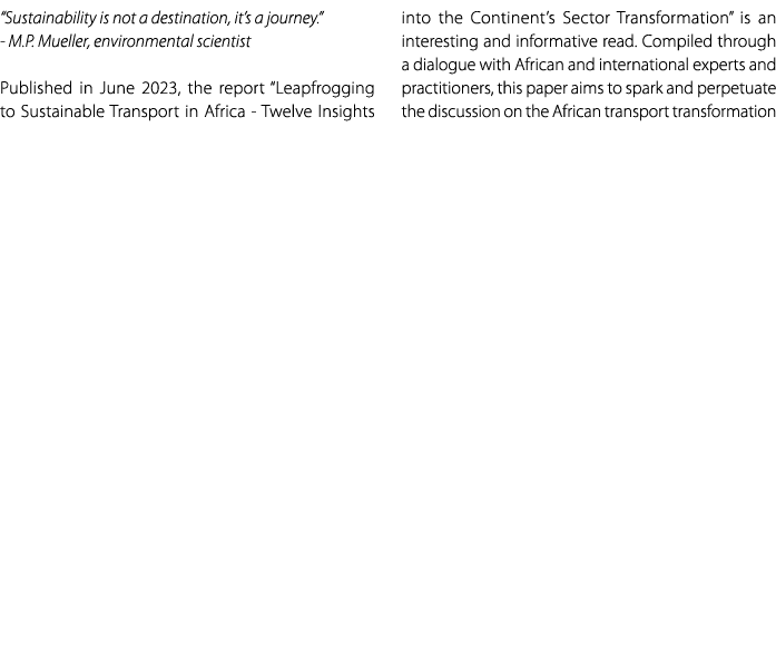 “Sustainability is not a destination, it’s a journey.” M.P. Mueller, environmental scientist Published in June 2023, ...