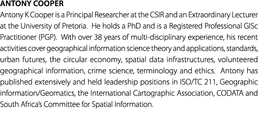 Antony Cooper Antony K Cooper is a Principal Researcher at the CSIR and an Extraordinary Lecturer at the University o...