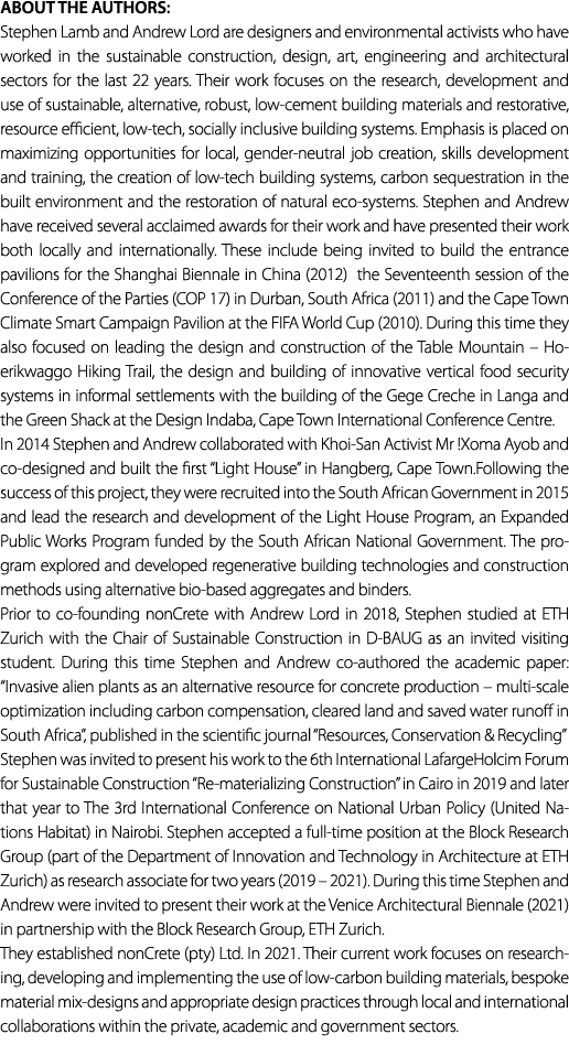 About the authors: Stephen Lamb and Andrew Lord are designers and environmental activists who have worked in the sust...