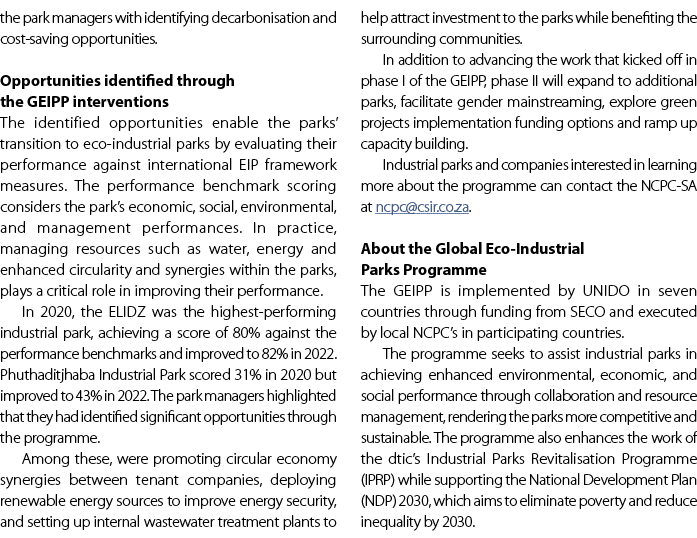 the park managers with identifying decarbonisation and cost saving opportunities. Opportunities identified through th...